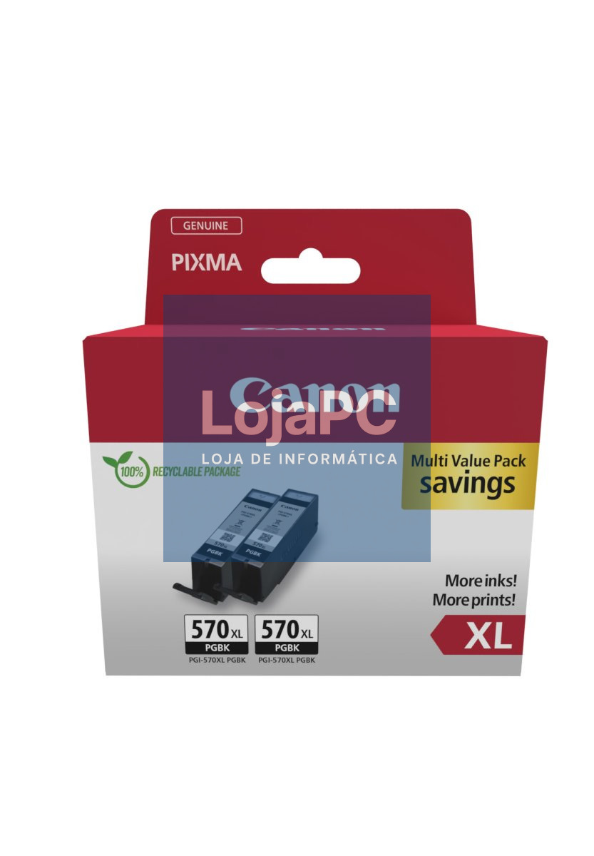 Canon PGI-570XL BK TWIN SEC - Pigment Black XL Ink Tank (2 ink tanks)