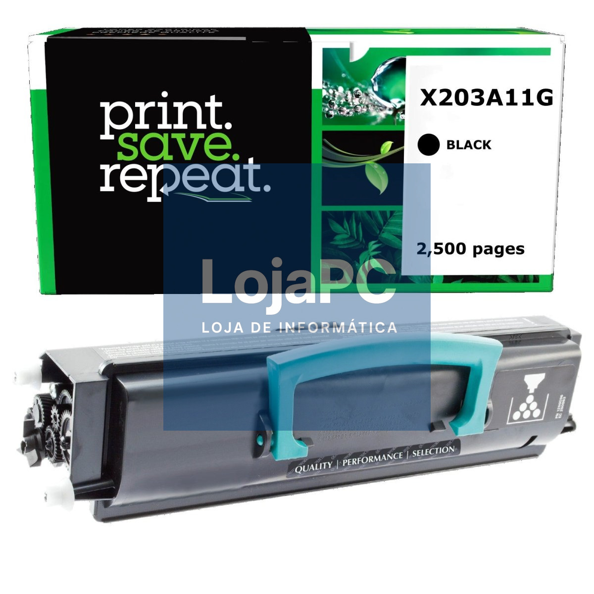 Toner LEXMARK X203A11G Preto de retorno 2,5K a 5  - X203n/X204n