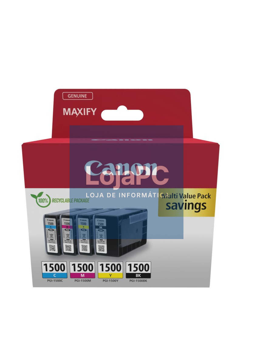 Canon PGI-1500 BK/C/M/Y MULTI - Ink Value Pack (Black & Colour Cartridges)