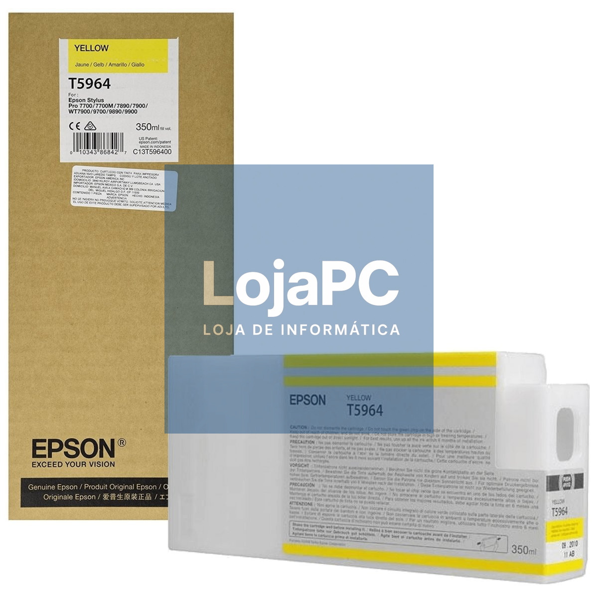 Tinteiro EPSON T5962 Ciano UltraChrome HDR 350ml - Stylus Pro 7700/7890/7900/9700/9890/9900