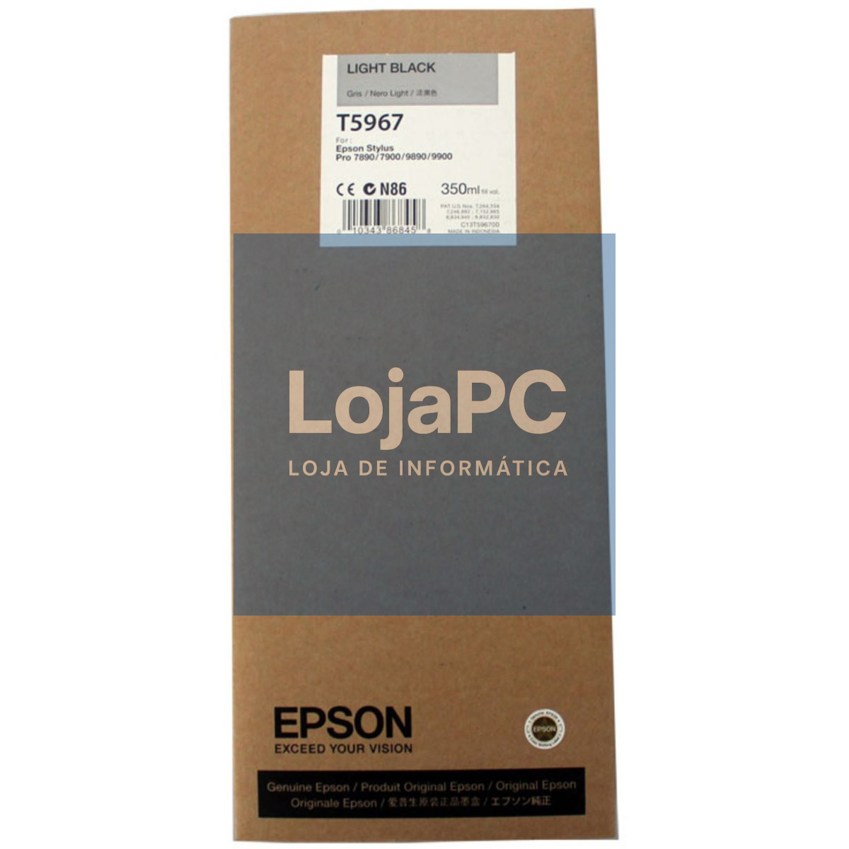 Tinteiro EPSON T5967 Cinzento UltraChrome HDR 350ml - Stylus Pro 7700/7890/7900/9700/9890/9900