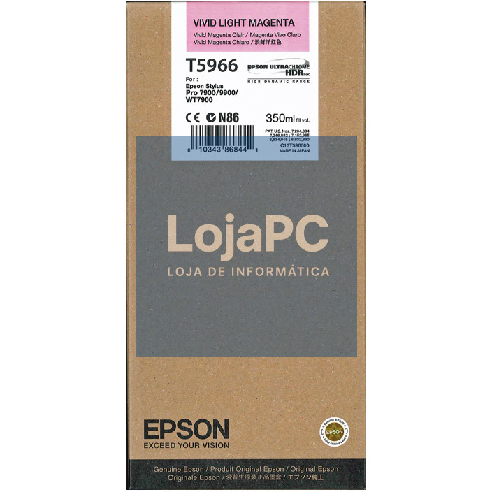 Tinteiro EPSON T5966 Magenta Claro Vivo UltraChrome 350ml Stylus Pro 7890/7900/9890/9900