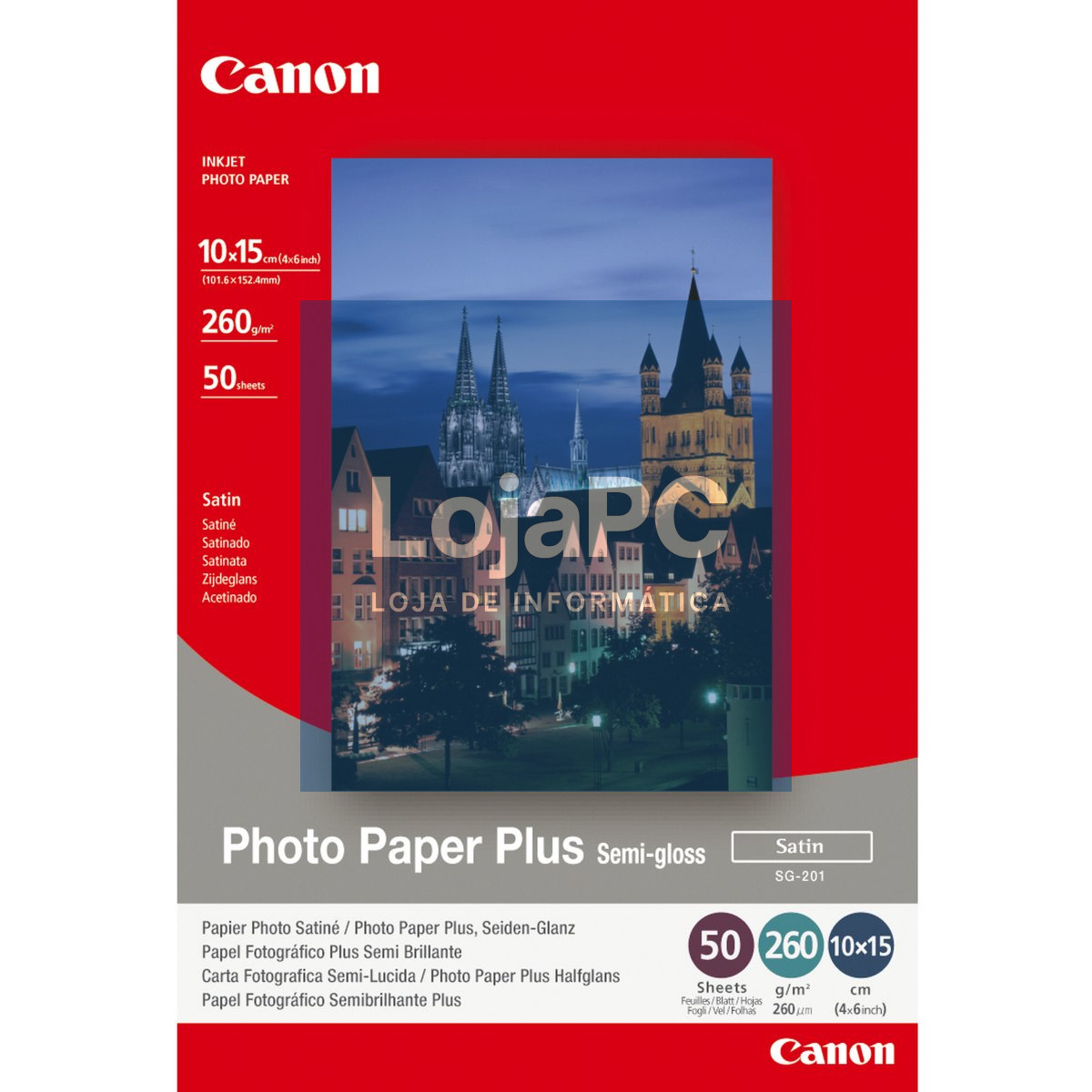 Canon Photo Paper Semi-Glossy SG-201 4X6 50 folhas