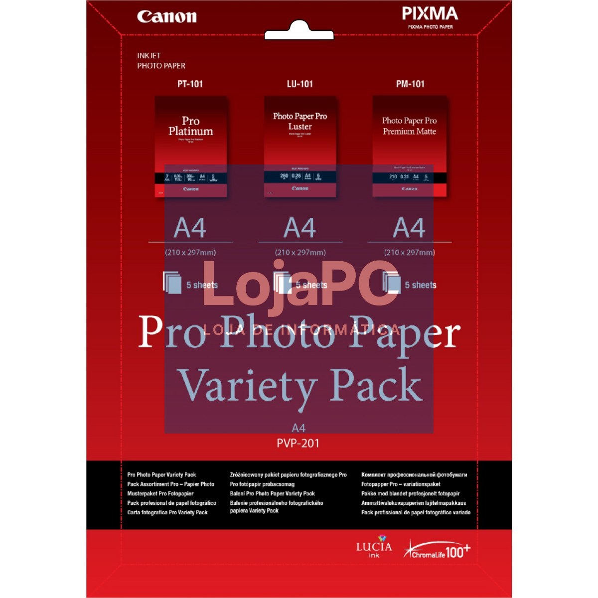 Canon Photo Paper Variety Pack PVP-201 PRO A4