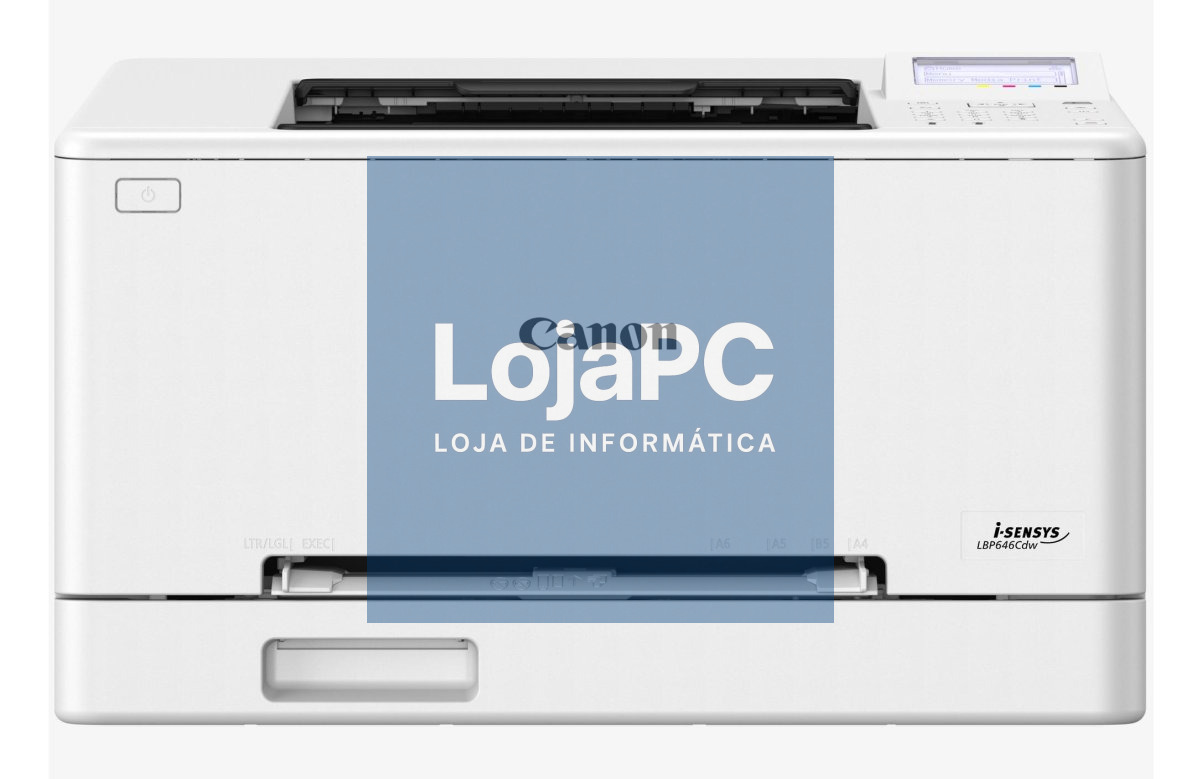 Canon LBP646Cdw - Impressora laser a cores; Velocidade de impressão uma face A4:até 25 ppm; Qualidade de impressão: até 1200x1200 dpi