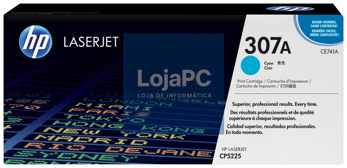 HP original Colour LaserJet CE741A Toner cartridge cyan standard capacity 7.300 pages 1-pack