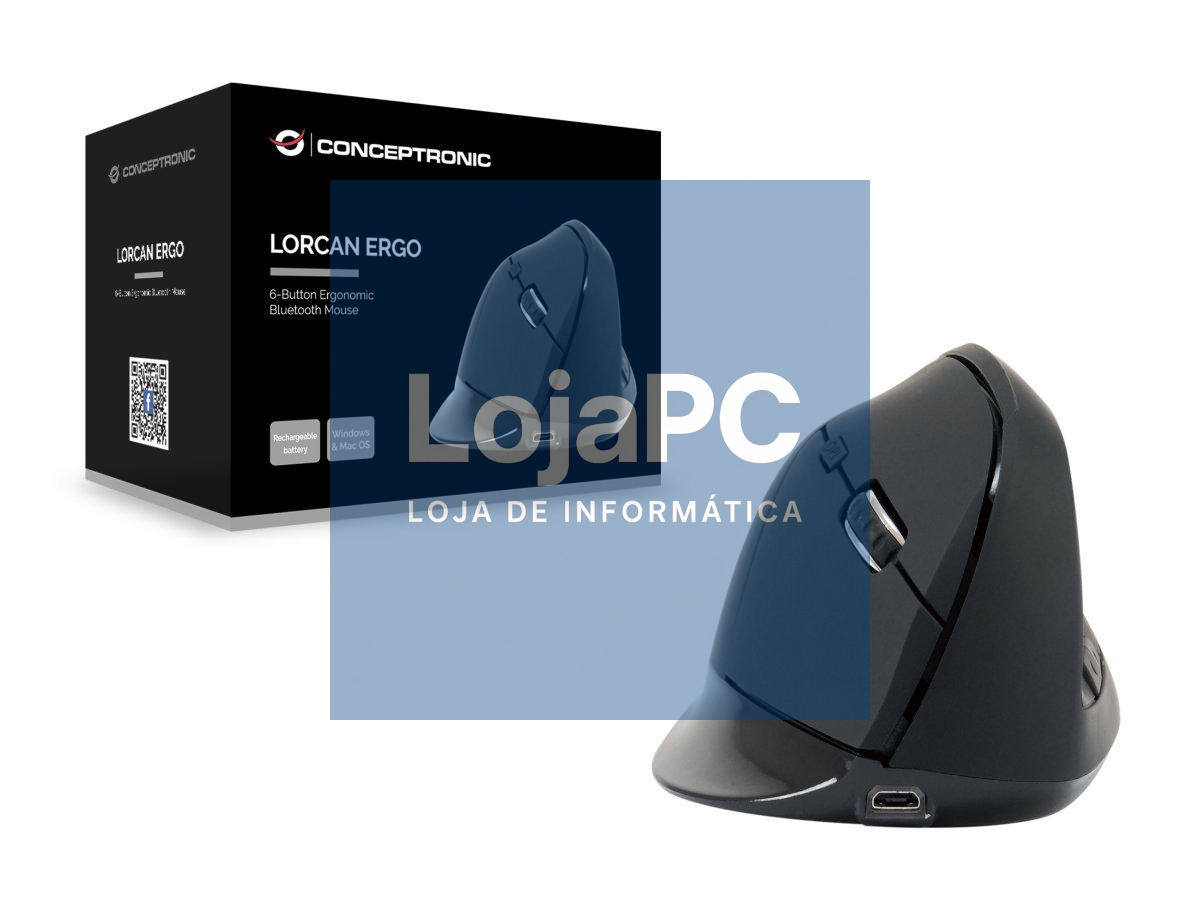 Conceptronic LORCAN ERGO 6-Button Vertical Ergonomic Bluetooth Mouse
