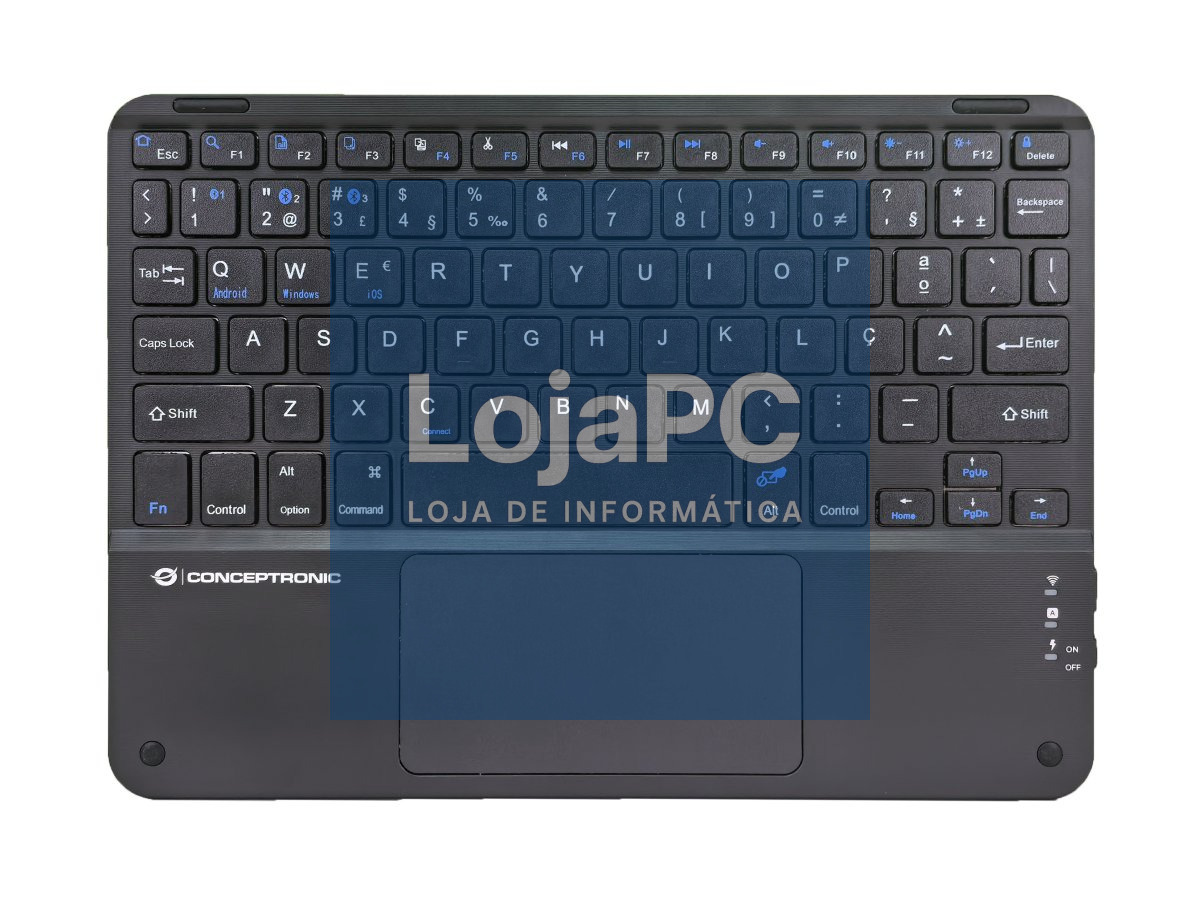 Conceptronic TOBIN01BPT 10-inch Bluetooth Keyboard with Touchpad, QWERTY Portuguese