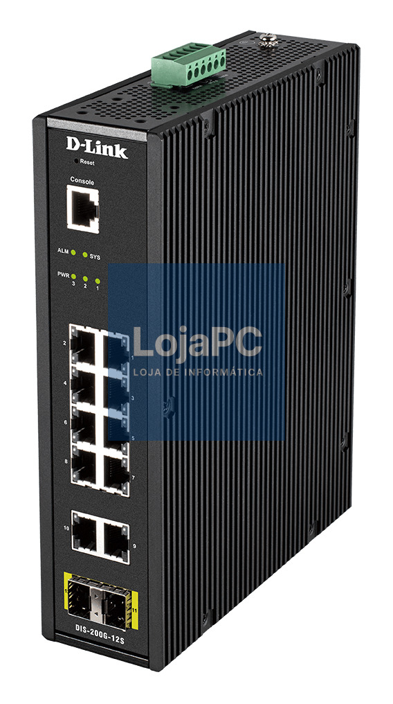 D-Link 12 Port L2 Industrial Smart Managed Switch with 10 x 1GBaseT(X) ports & 2 x SFP ports