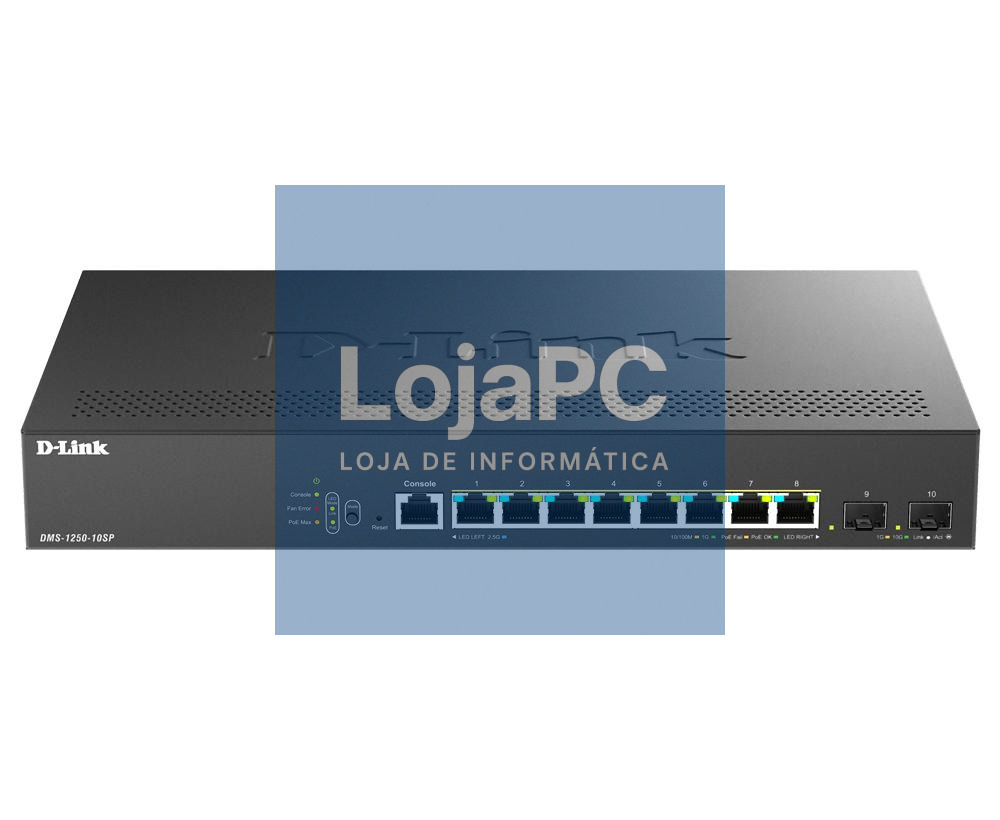 D-Link 10-Port Multi-Gigabit Smart Managed PoE+ Switch including 8 multi-Gigabit 2.5G PoE and 2 10G SFP+ ports