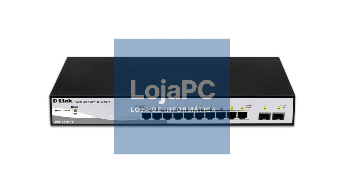 D-Link 8-Port 10/100/1000Mbps Gigabit Smart Switch + 2 SFP ports (RACK 19'')