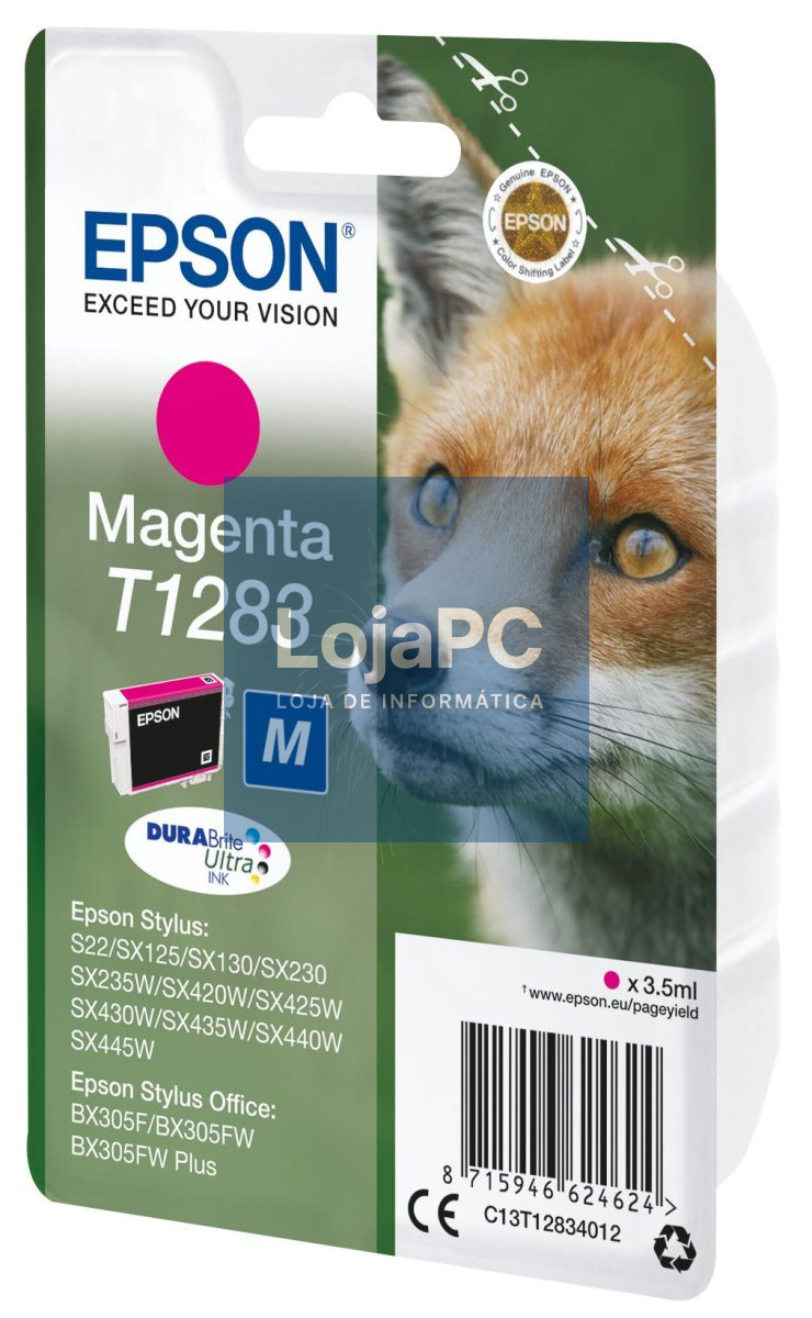 Epson Singlepack Magenta T1283 DURABrite Ultra Ink