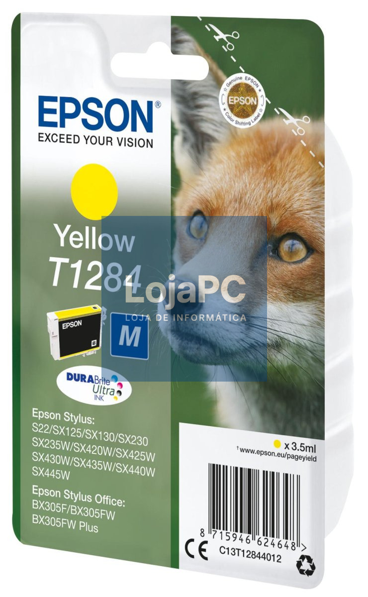 Epson Tinteiro AMARELO STYLUS S22/SX420W/425W/Office BX305F com etiqueta de segurança - Radio Frequencia y Acoustic Magnetic