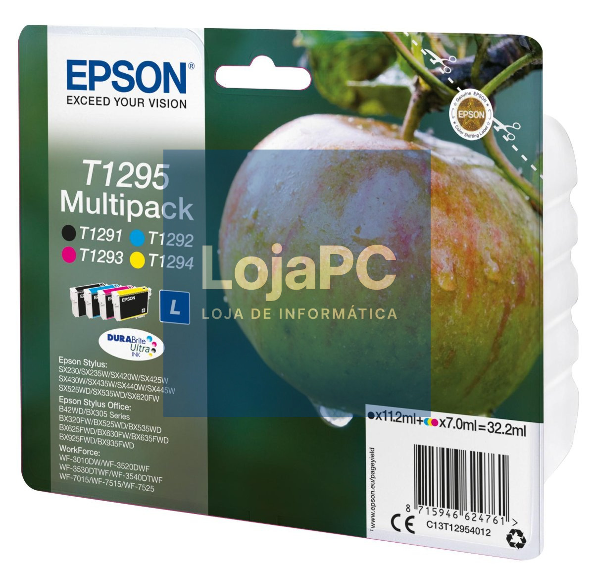 Epson MULTIPACK de 4 cores T1295 Tinta DURABrite Ultra (c/alarme RF+AM)
