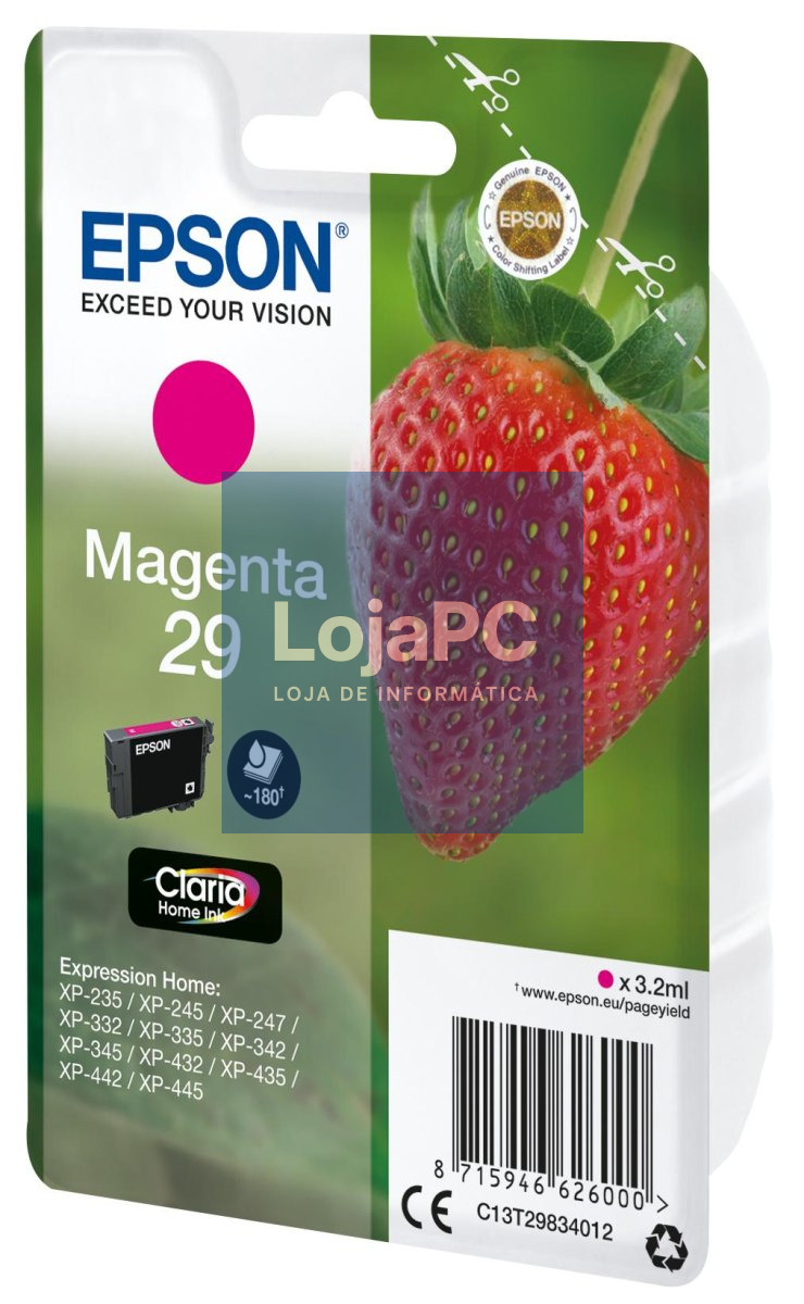 Epson Singlepack Magenta 29 Claria Home Ink