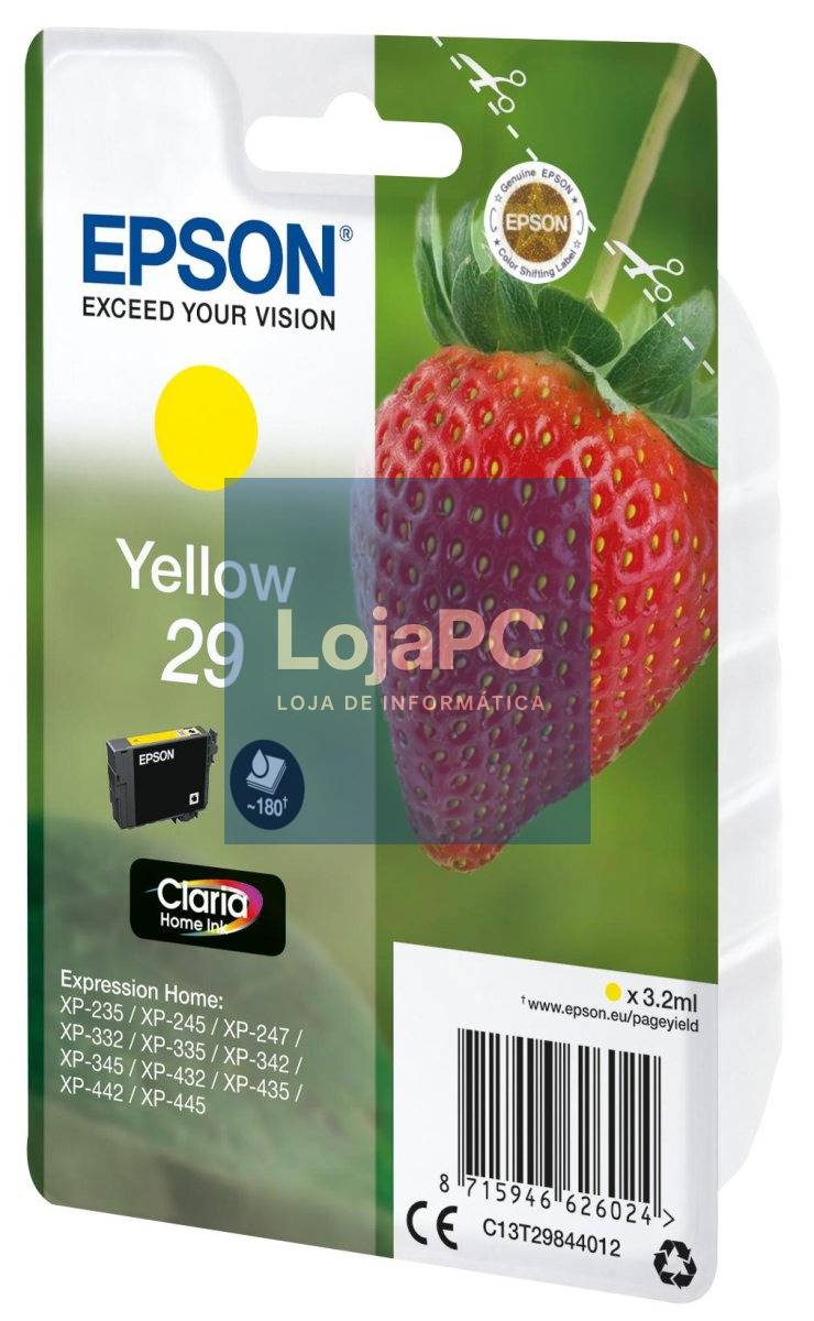 Epson Singlepack Yellow 29 Claria Home Ink