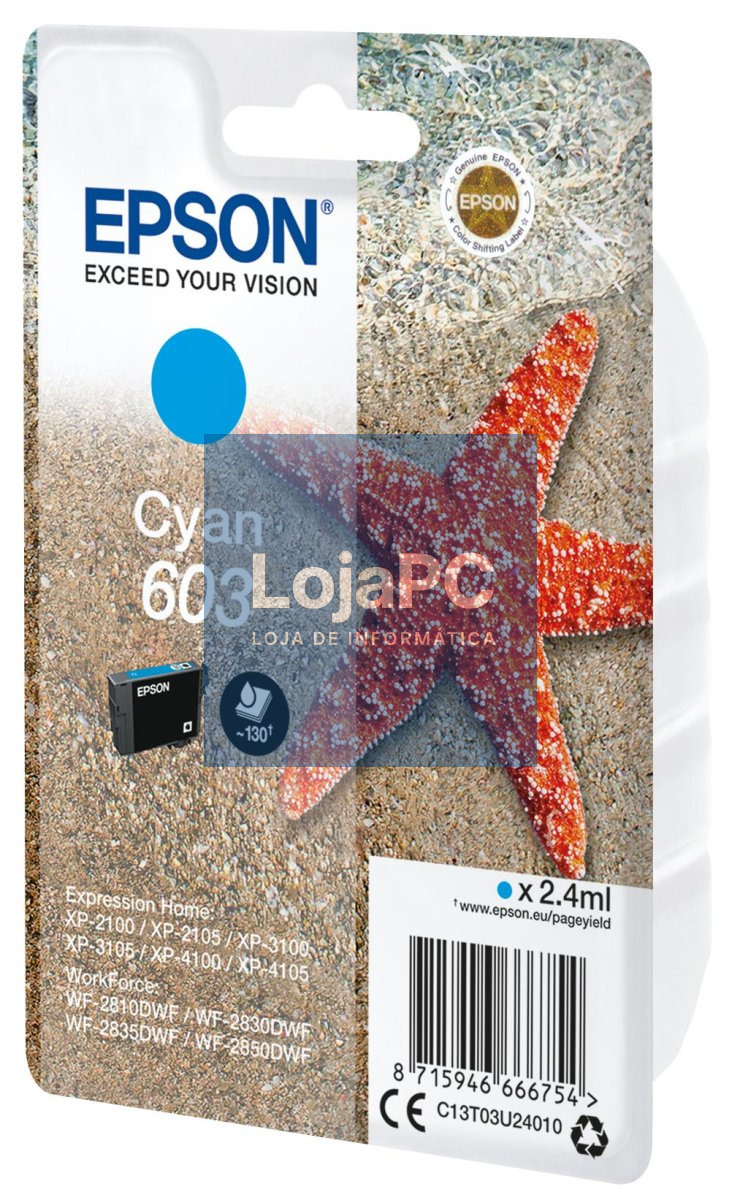 Epson Singlepack Cyan 603 Ink