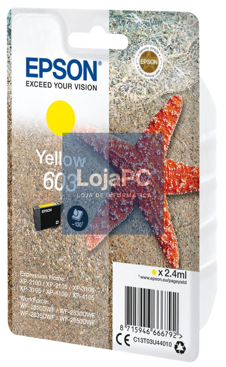 Epson Singlepack Yellow 603 Ink