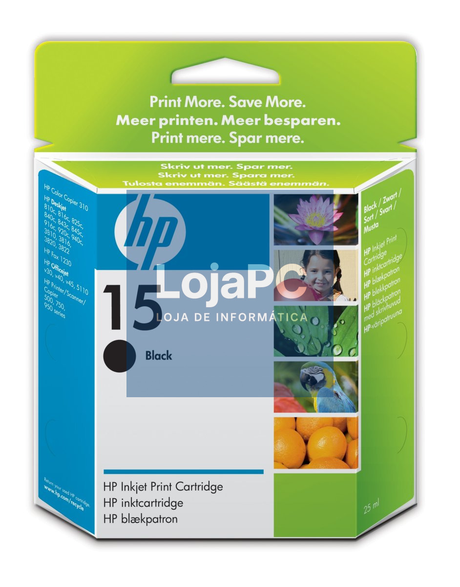 HP 15 original Ink cartridge C6615DE black high capacity 25ml 500 pages 1-pack