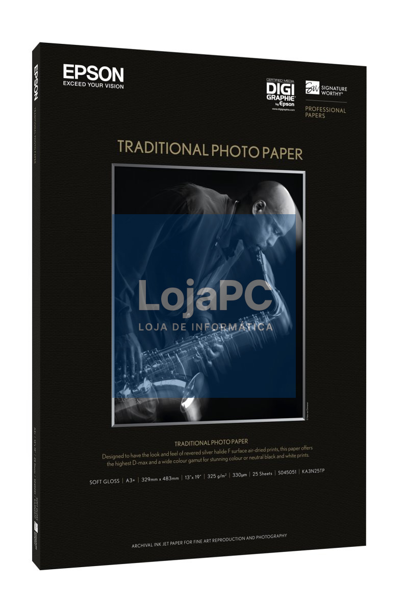 Epson Traditional Photo Paper A3+25 Folhas