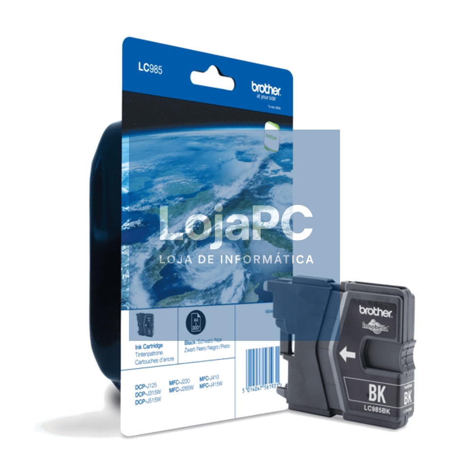 BROTHER LC985BK black ink 300pages DCPJ125 DCPJ140 DCPJ315 DCPJ515 MFCJ220 MFCJ265 MFCJ410 MFCJ415