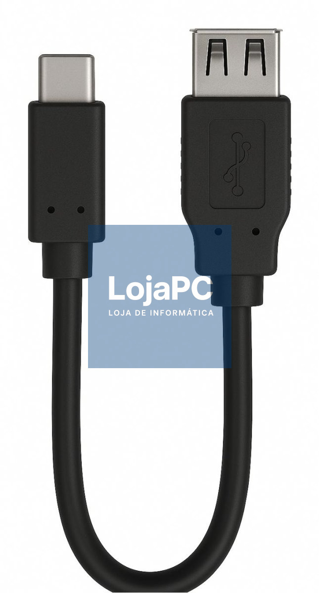 EWENT USB 2.0 Type-C extension cable, type C to A M/F, AWG28, PD 15W, Data 480Mbps, PVC, black, 0.2m