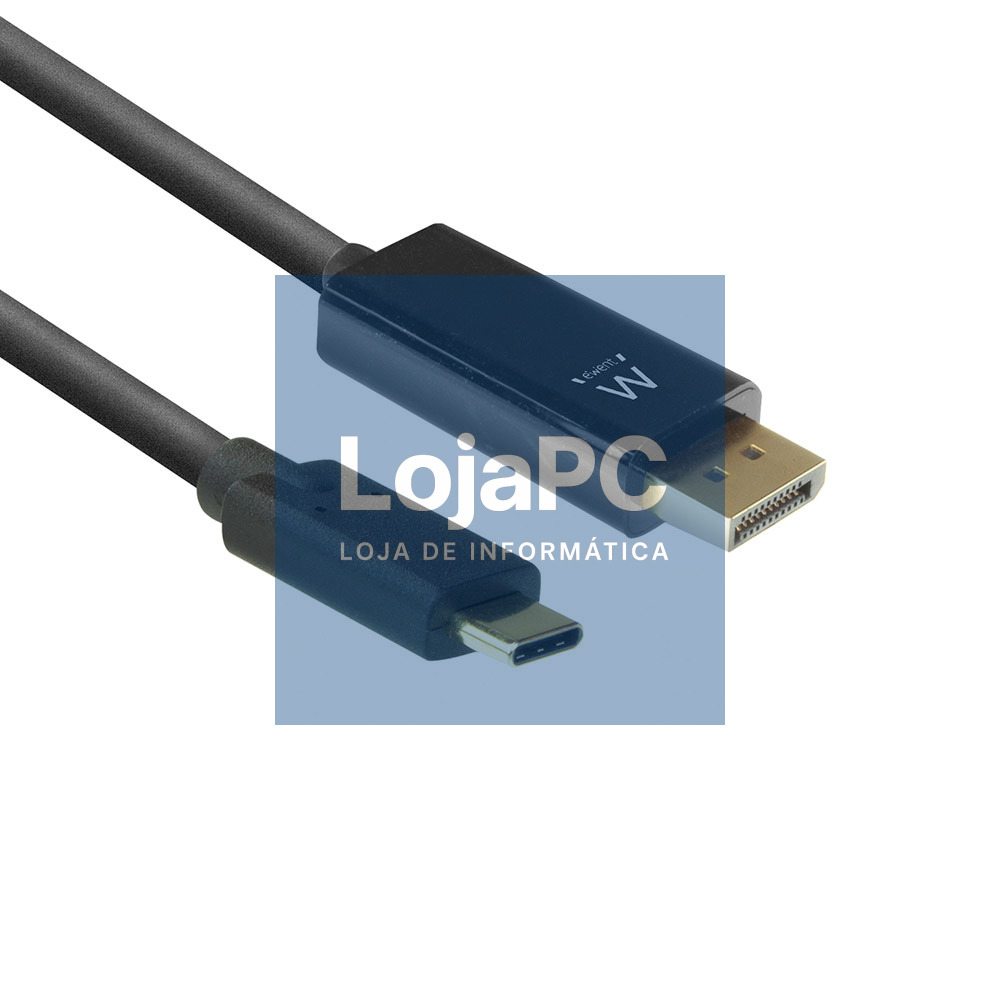EWENT Cabo Conversão USB C para DisplayPort macho 4K/60Hz, 2m