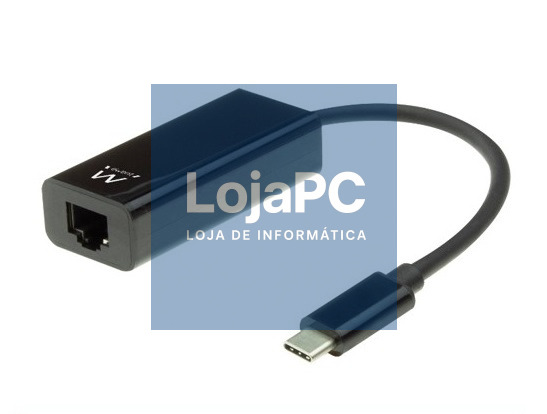 EWENT Adaptador de Rede Gigabit USB C, preto