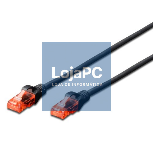 EWENT Cabo de rede Cat.6 U/UTP 2.0m preto