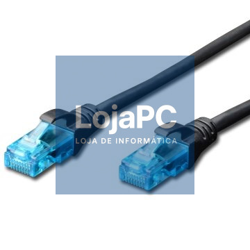 EWENT Cabo de rede CAT 5e U/UTP 1.0m preto