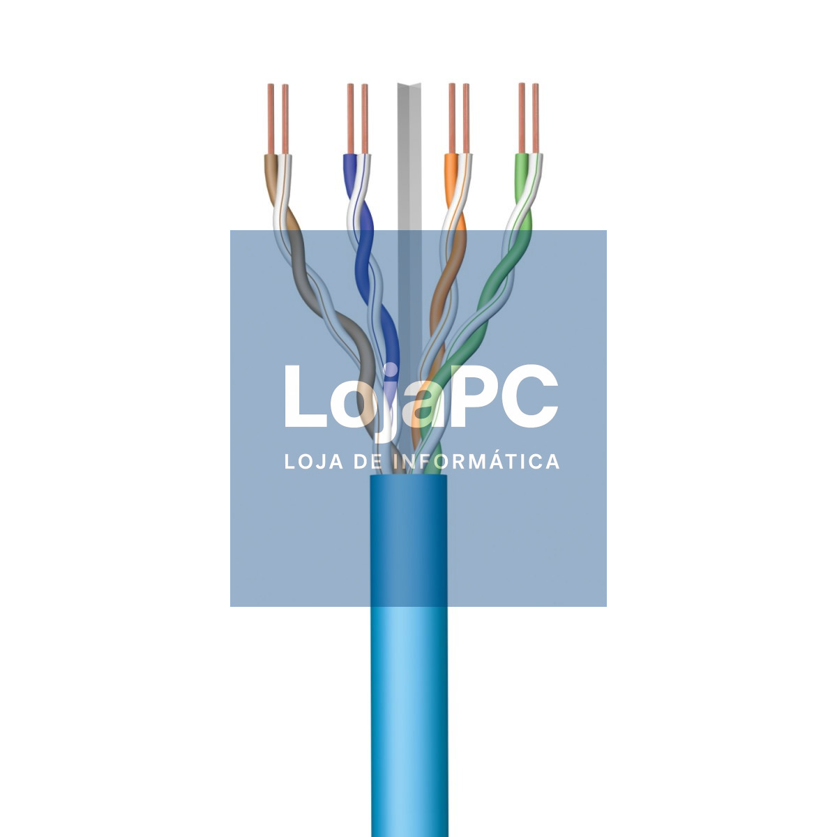 EWENT Bobine de Instalação Cat 6A U/UTP AWG23/1 CU 30mt. CPR Eca Class SOLID, Jacket: LSZH azul