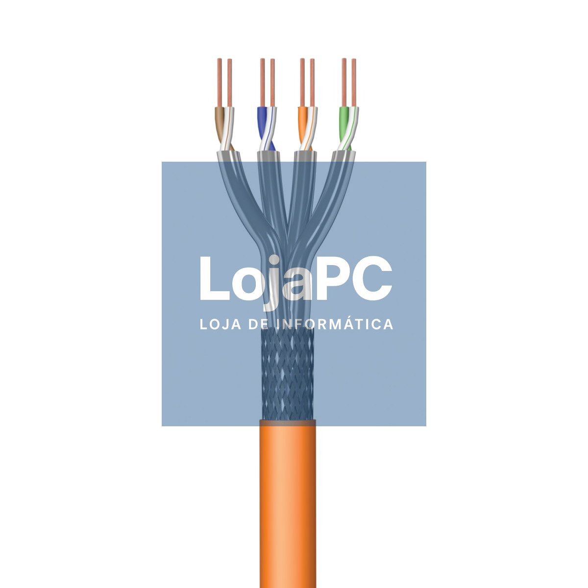 EWENT Bobine de Instalação Cat 7 S/FTP AWG23/1 CU 30mt. CPR Eca Class SOLID, Jacket: LSZH Laranja