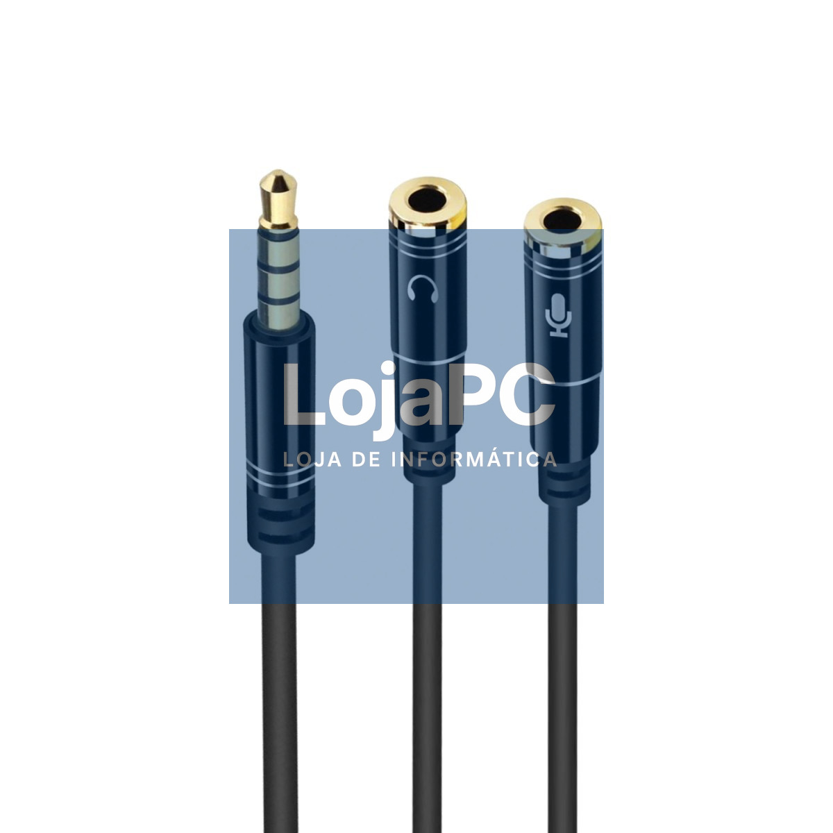 EWENT Cabo Adaptador Áudio, 1x 3.5 mm AUX 4-pin M - 2x 3.5 mm AUX 3-pin F, Aluminio
