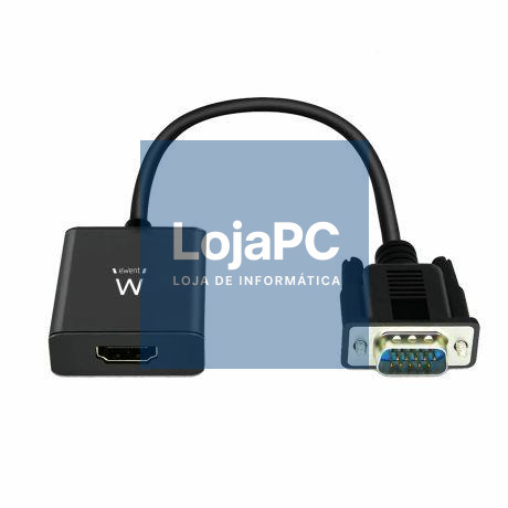 EWENT Cabo Conversor VGA macho - HDMI fêmea com audio 0.20m