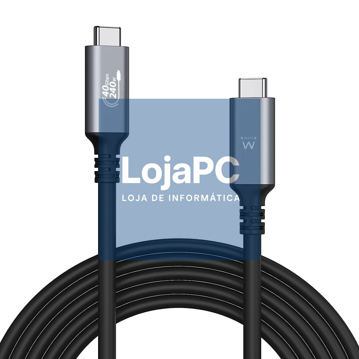 EWENT Cabo USB4 CM para CM Thunderbolt™3/4, 40Gbps, PD ERP 240W, 8K@60Hz video display, 1m