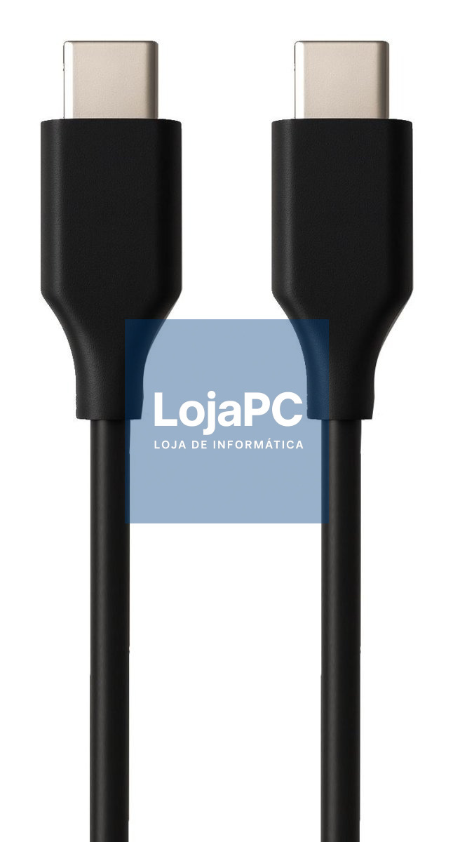 EWENT Cabo USB C 2.0, tipo C para C M/M, AWG30, PD 60W, Data 480Mbps, PVC, preto, 1m, Ecobag