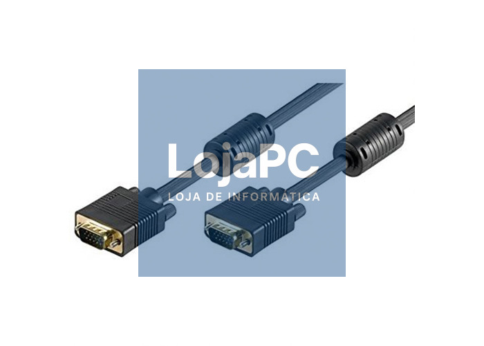 EWENT Cabo VGA/SVGA 15pin HD plug M/M com ferrites, CU,AWG28, 1.8m