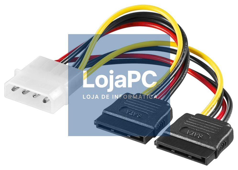 EWENT Cabo adaptador de alimentação em Y para PC, macho de 5,25" para 2 conectores SATA, 0,13m