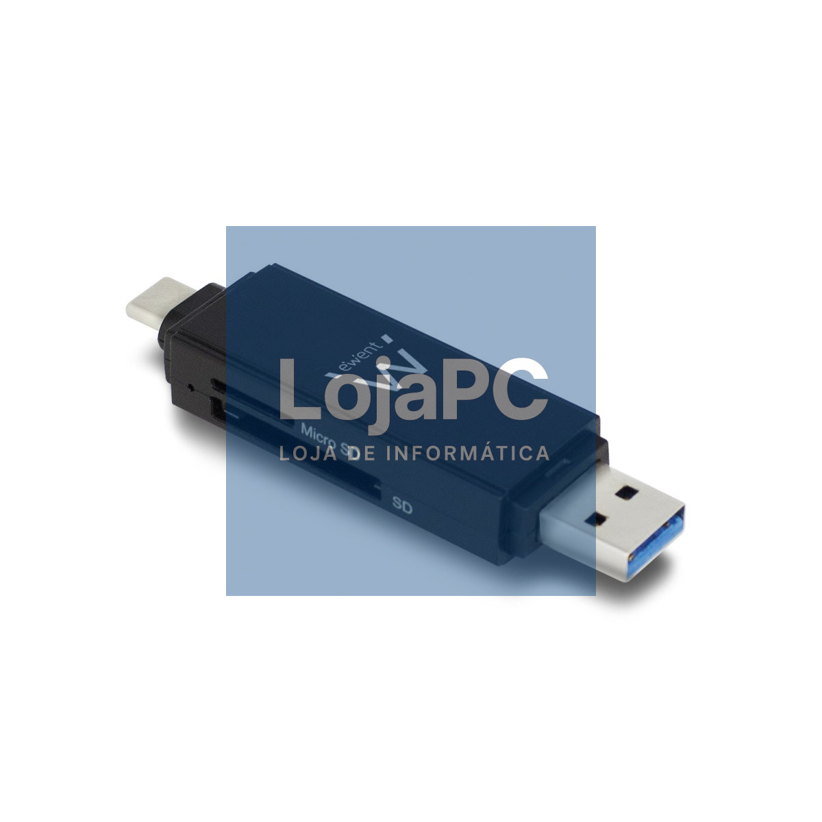 EWENT Leitor de cartões compacto USB 3.1 de 1ª geração (USB 3.0) com conector USB C e USB A