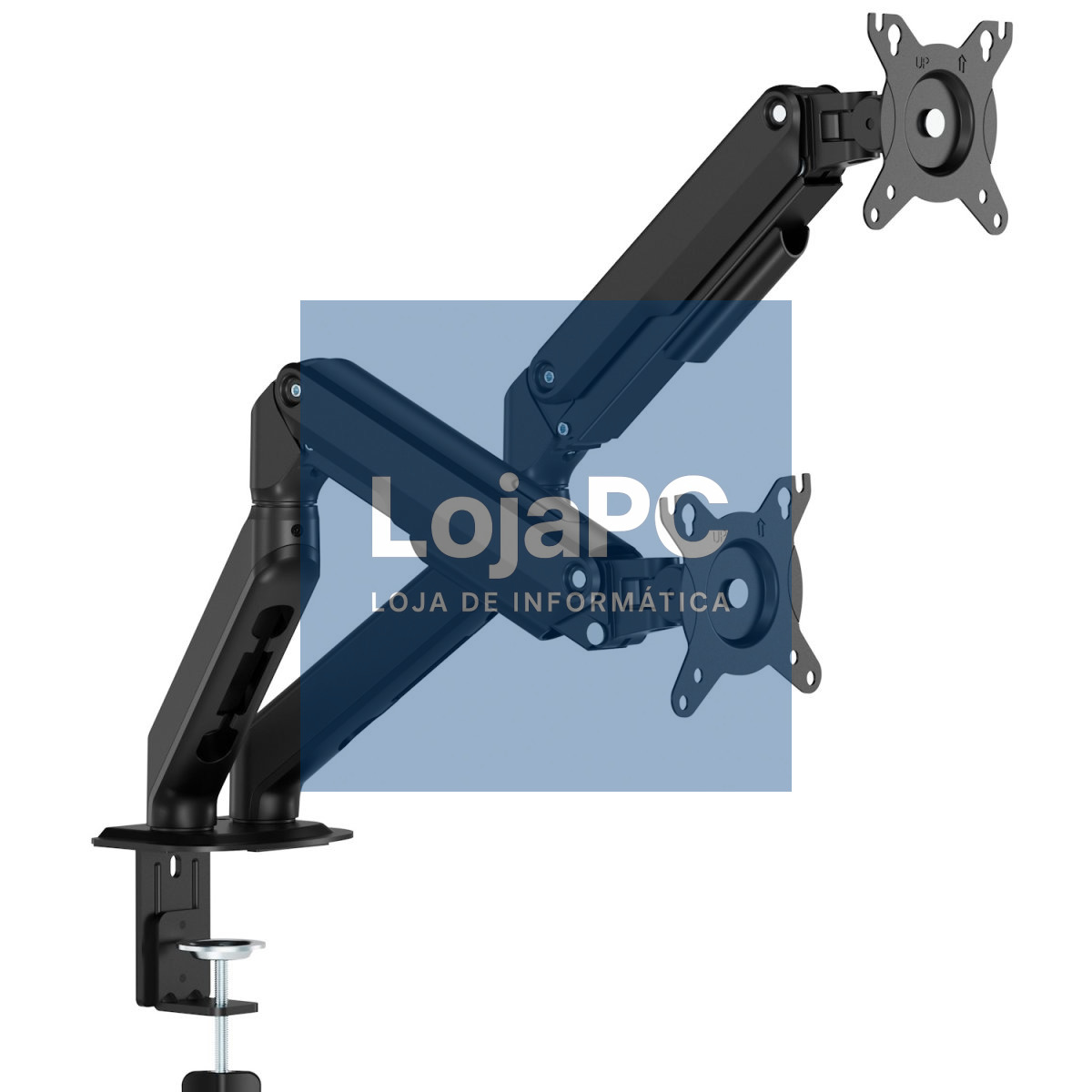 EWENT Destop Monitor Support gas spring 2 monitor 13-32", Max VESA 100x100, Flat Screen up to 9Kg, Curved Screen up to 7Kg