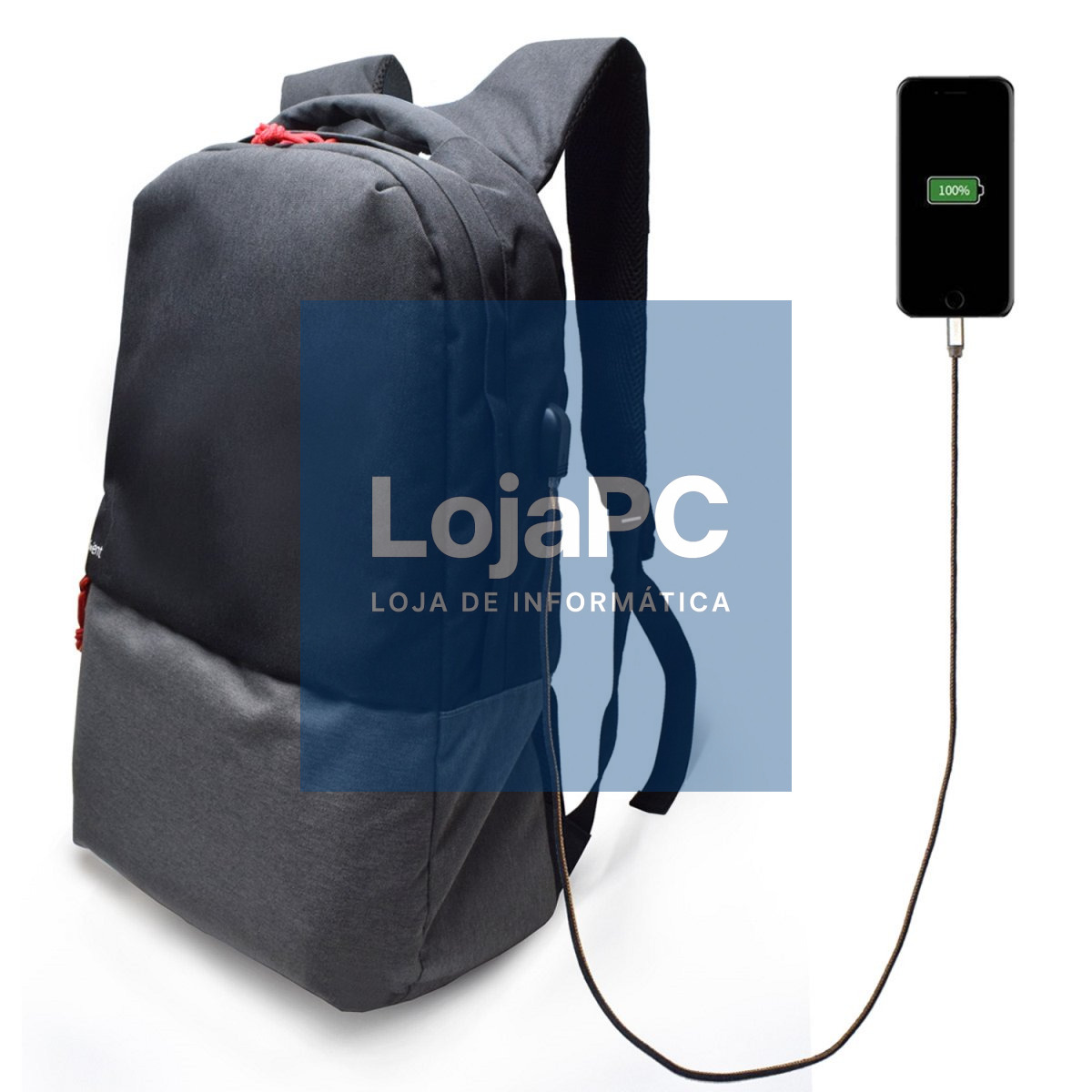EWENT Mochila para Portátil 17.3" preta, com Porta USB