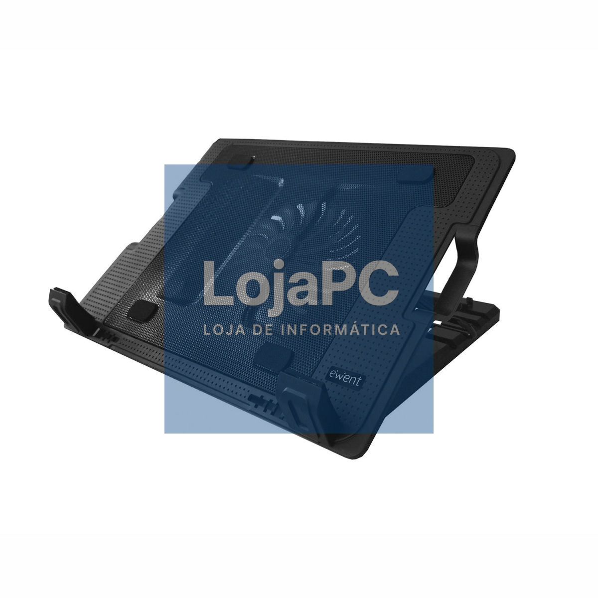 EWENT Base de Refrigeração para Portátil com 1 ventoinha grande e 2 portas USB, até 17"