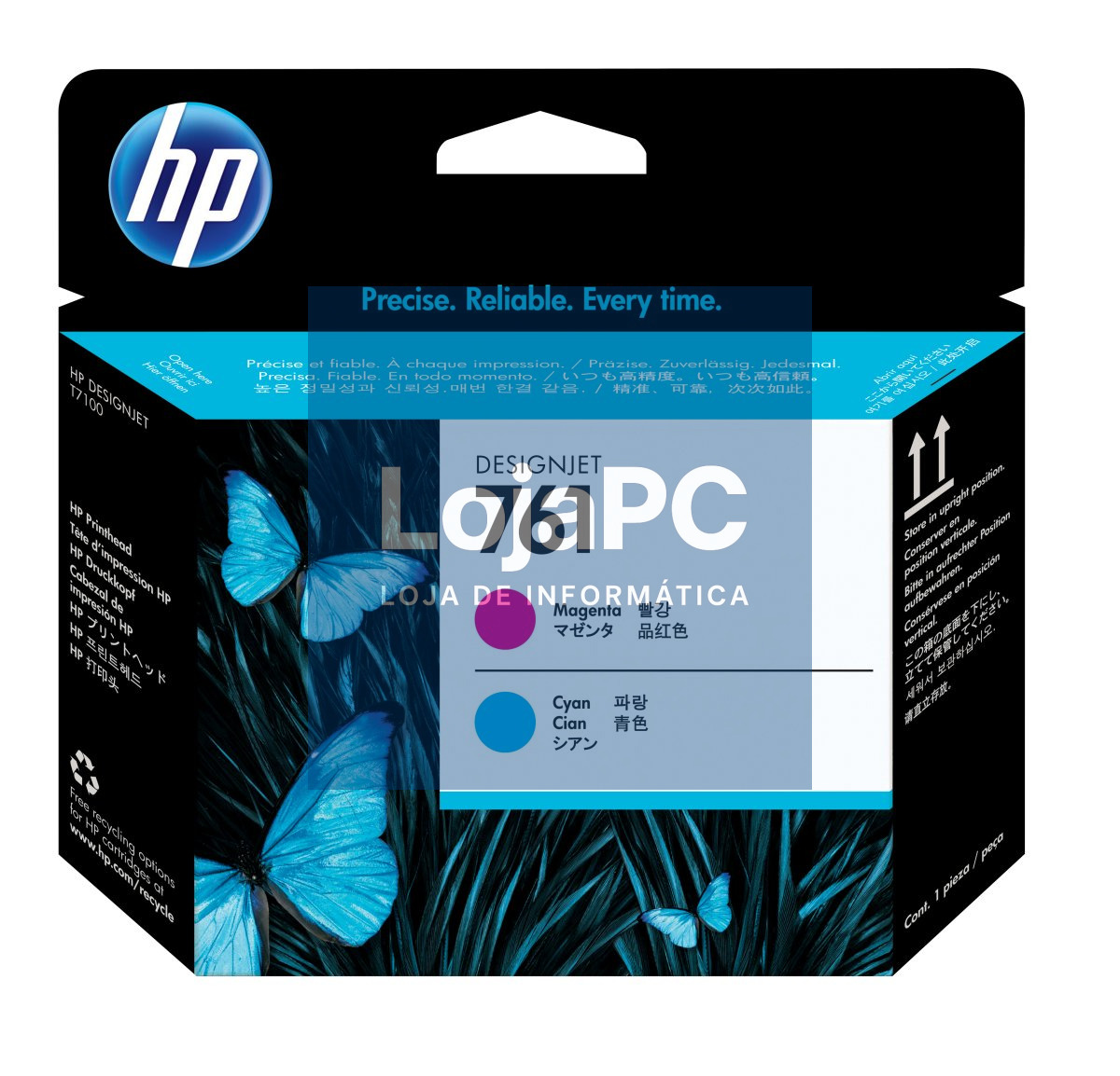 HP 761 original printhead CH646A magenta and cyan 1-pack