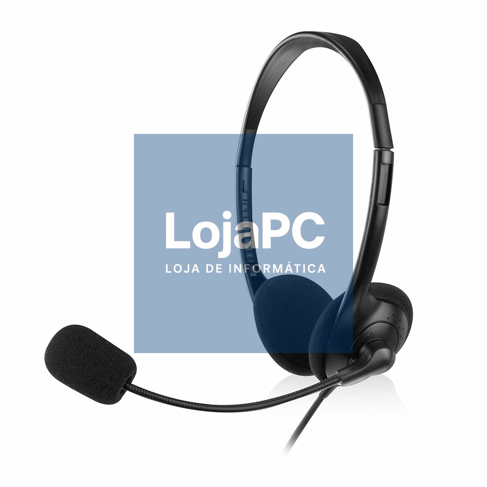 EWENT Headsets com microfone, jack 2x3.5mm, cabo 2.1m
