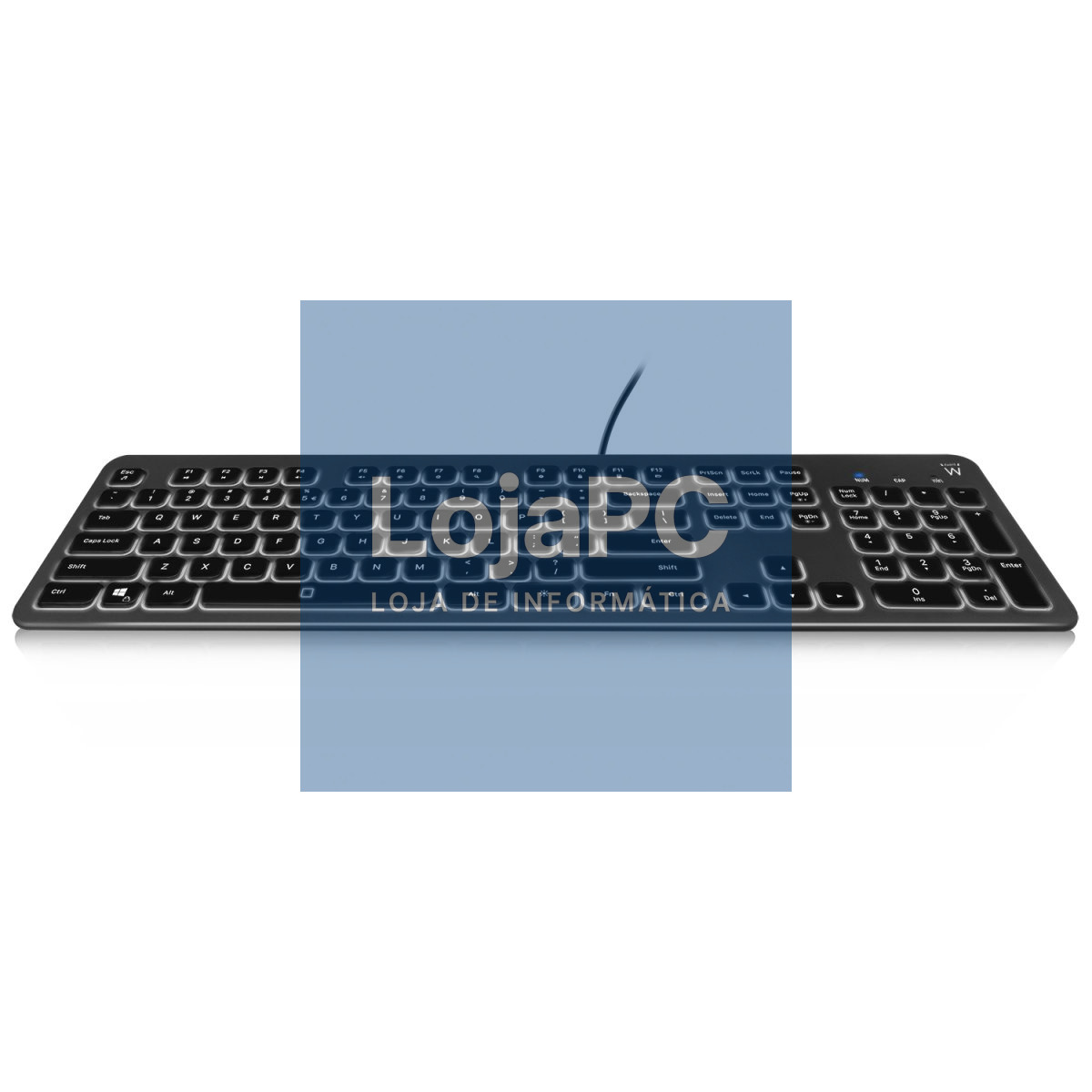 EWENT Teclado USB Retroiluminado Scissor PT lay-out