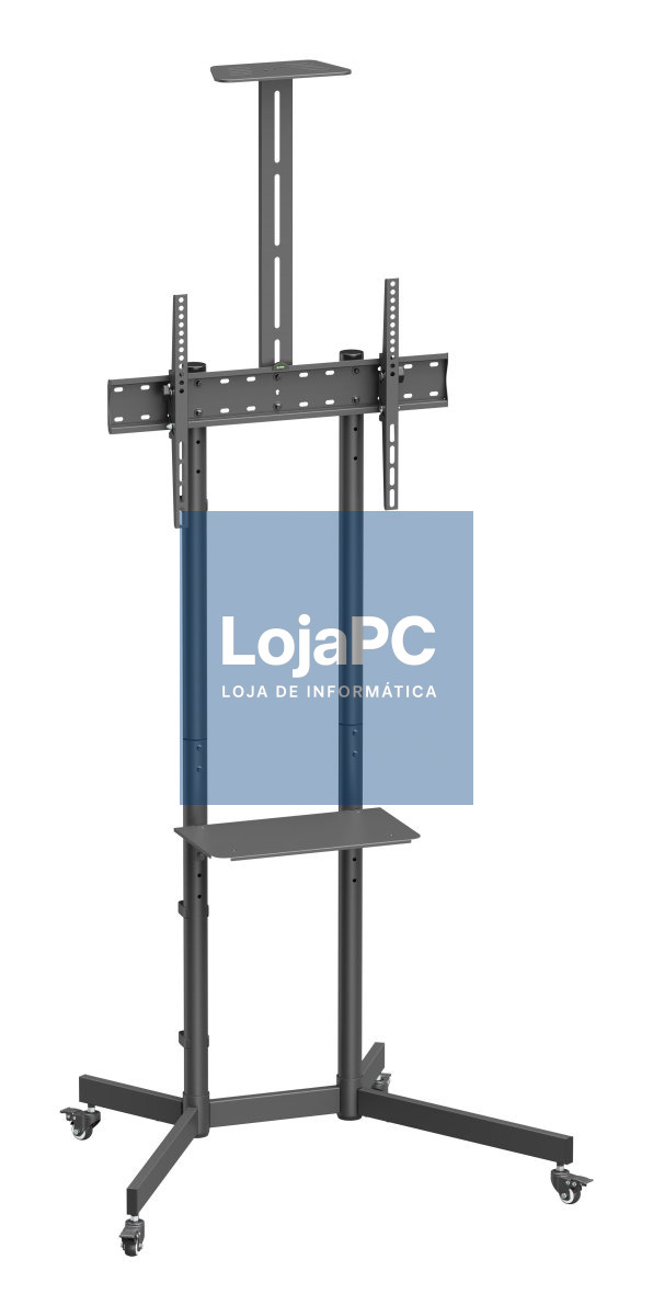 EWENT Suporte Móvel para Tv´s 37 a 70" e 45Kg com prateleira para câmara. Min VESA 100x100 Max VESA 600x400