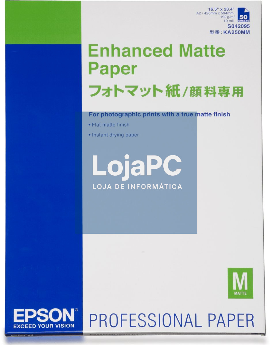 EPSON Enhanced matte paper bright white inkjet 192g/m2 A2 50 sheets 1-pack