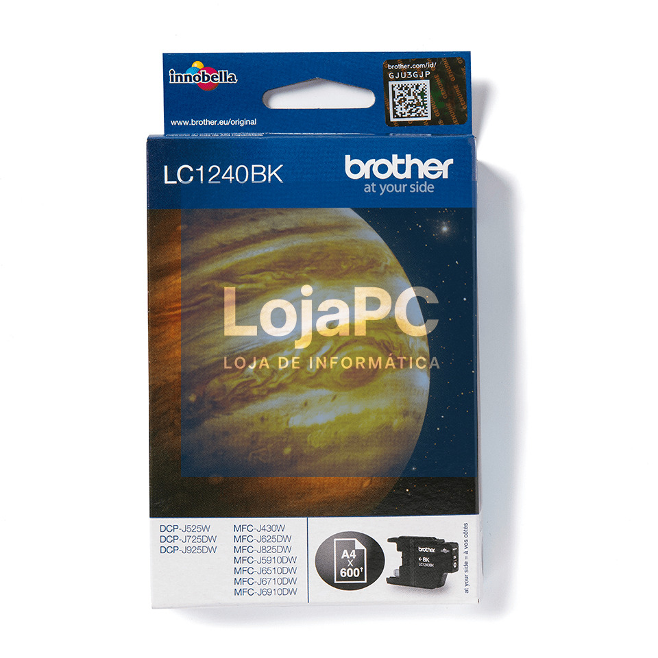 BROTHER LC1240BK Ink black 600pages DCPJ525 DCPJ725 DCPJ925 MFCJ430 MFCJ625 MFCJ825 MFCJ5910 MFCJ6510 MFCJ6710 MFCJ6910