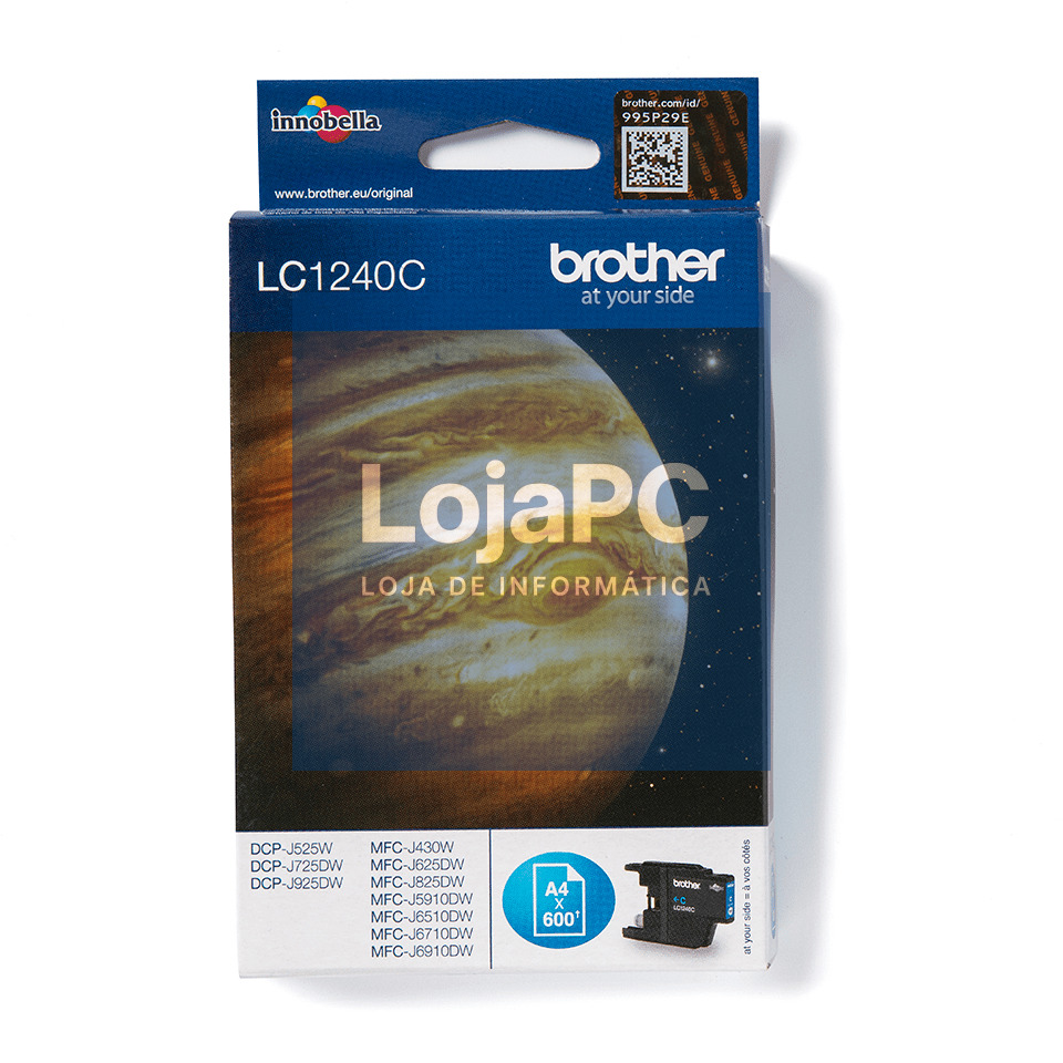 BROTHER LC1240C Ink cyan 600pages DCPJ525 DCPJ725 DCPJ925 MFCJ430 MFCJ625 MFCJ825 MFCJ5910 MFCJ6510 MFCJ6710 MFCJ6910