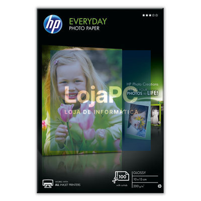 HP Everyday Glossy Photo Paper-100 sht/10 x 15 cm